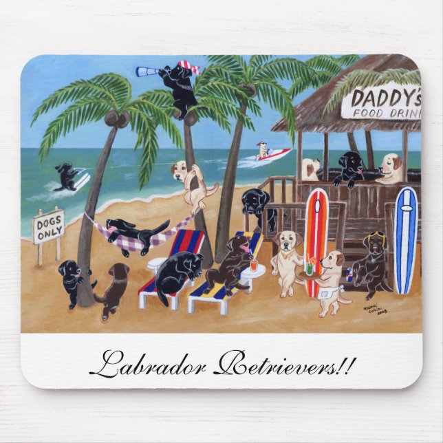 Insel-Sommer-Ferien Labradors Mousepad (Vorne)