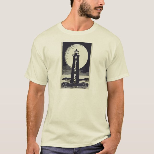 Insel St Helena Michigan Leuchtturm Moon T-Shirt (Vorderseite)