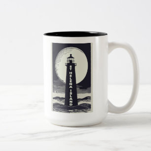 Insel St Helena Michigan Leuchtturm Moon Zweifarbige Tasse