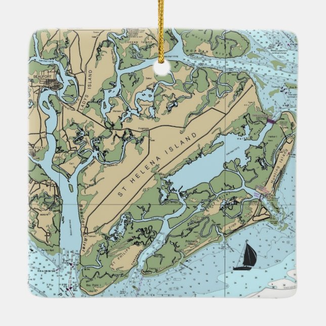 Insel St. Helena Süd Carolina Keramikornament (Rückseite)