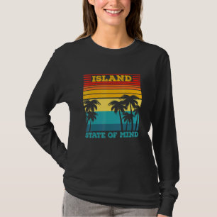 Insel Staat Vintager Sonnenuntergang mit Palmen T-Shirt