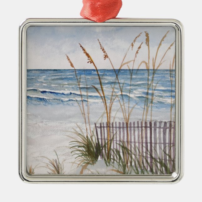 Insel-Strand Annas Maria Silbernes Ornament (Vorne)