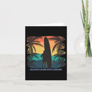 Insel Sullivan South Carolina Sc Palm Tree Surf Karte