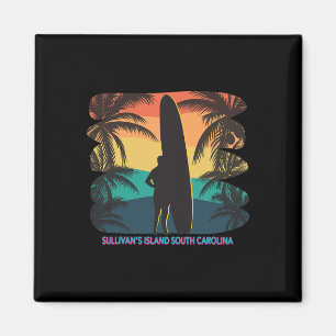 Insel Sullivan South Carolina Sc Palm Tree Surf Magnet
