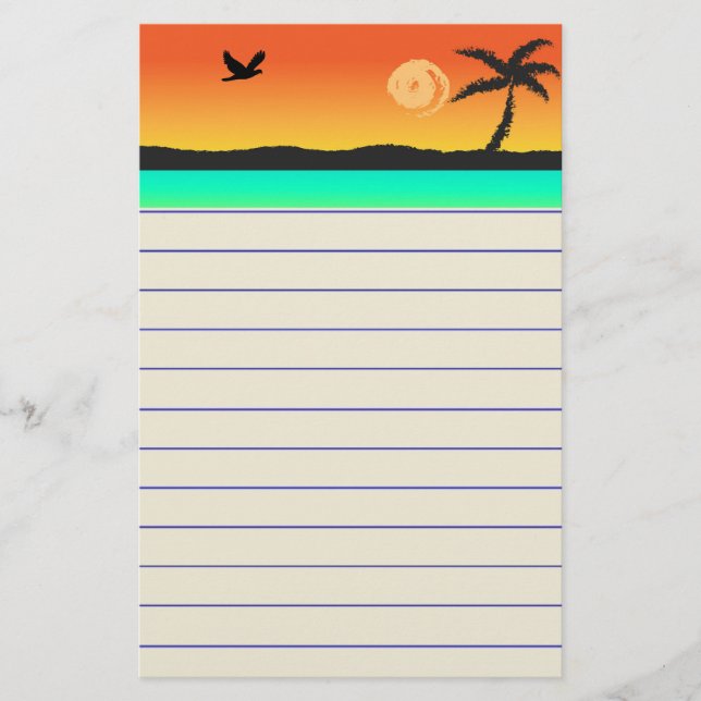 Insel Sunset Briefpapier (Vorderseite)