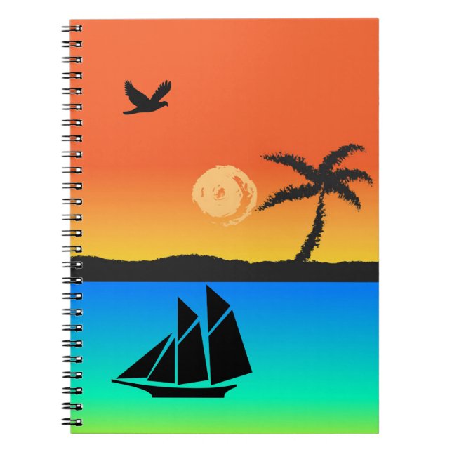 Insel Sunset Notizblock (Vorderseite)