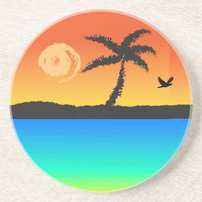 Insel Sunset Untersetzer (Vorne)