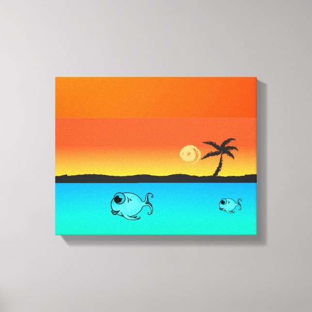 Insel Sunset Wrapped Canvas Leinwanddruck (Vorderseite)