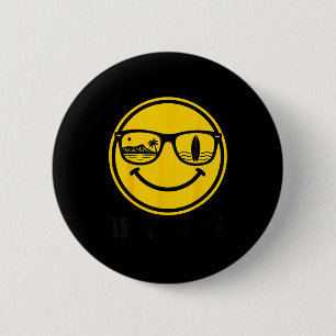 Insel-Surf-Lächeln Gesicht Sonnenbrille Strand Leb Button