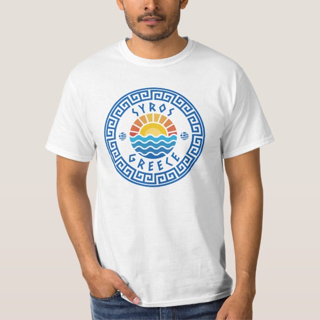 Insel Syros, Griechenland Sommer Sonnenschein und  T-Shirt (Vorderseite)