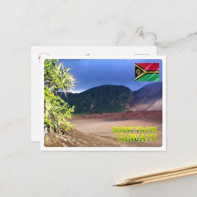 Insel Tanna - Berg Yasur - Vanuatu - Postkarte (Vorderseite/Rückseite Beispiel)