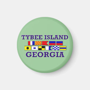 Insel Tybee Wasserflagge - Rundmagnet Magnet