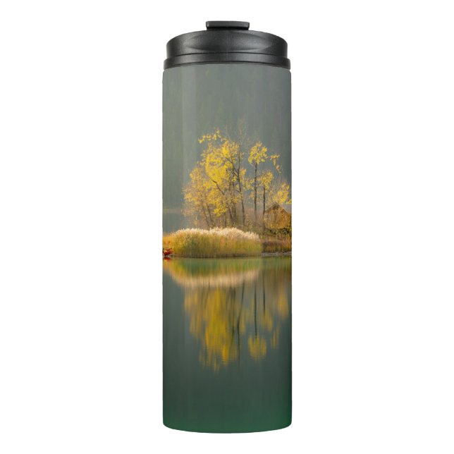 INSEL UMGEBEN VON WASSER THERMOSBECHER (Vorderseite)
