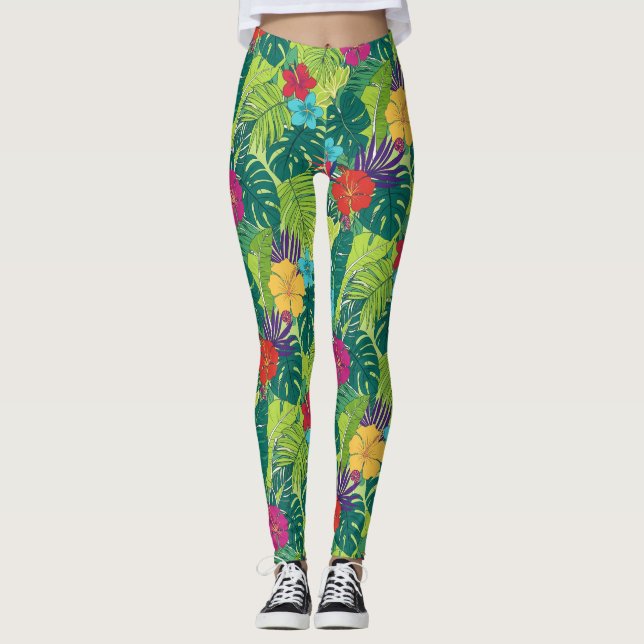 Insel-Vibes-Druck Leggings (Vorderseite)