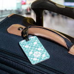 Insel Vintag | Monogramm für hawaiianische tropisc Gepäckanhänger<br><div class="desc">Verlieren Sie nie wieder den Überblick über Ihre Tasche - unser feines, inselfarbenes Monogramm Gepäckanhänger macht es leicht, auf dem Gepäckkarussell zu sehen! Das Design zeichnet sich durch ein tropisches Blätter-Muster aus, das von traditionellen hawaiianischen Steppen inspiriert wird und in Aqua und türkisfarbenen Aquarellen aktualisiert wird. Fügen Sie der Vorderseite...</div>