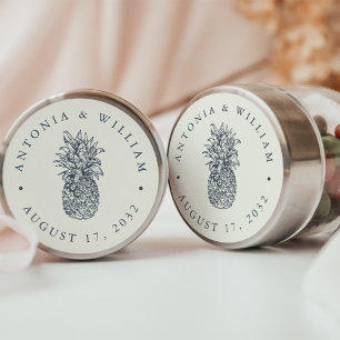 Insel Vintage Ananas-Gastgeschenk Hochzeit Runder Aufkleber