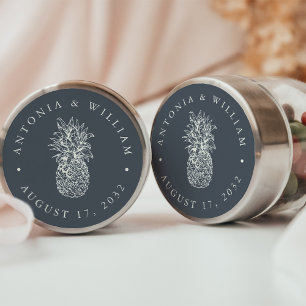 Insel Vintage Ananas-Gastgeschenk Hochzeit Runder Aufkleber