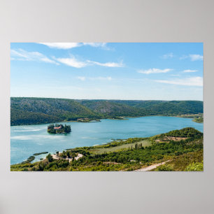 Insel Visovac Kloster in Krka NP - Kroatien Poster