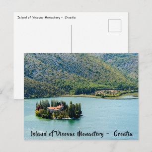 Insel Visovac Kloster in Krka NP - Kroatien Postkarte