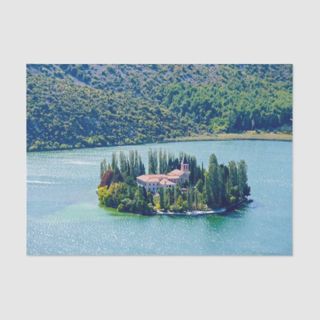 Insel Visovac Kloster in Krka NP - Kroatien Seidenpapier (Vorderseite)