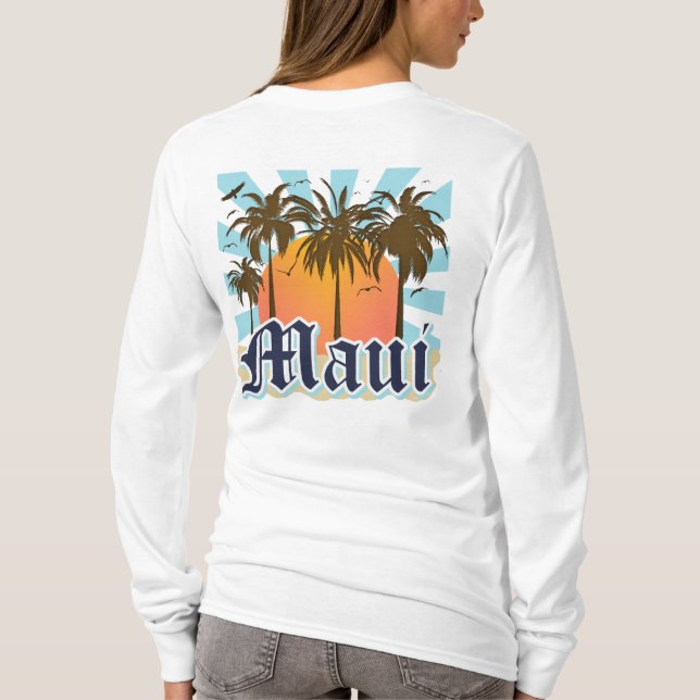 Insel von Andenken Mauis Hawaii T-Shirt (Rückseite)