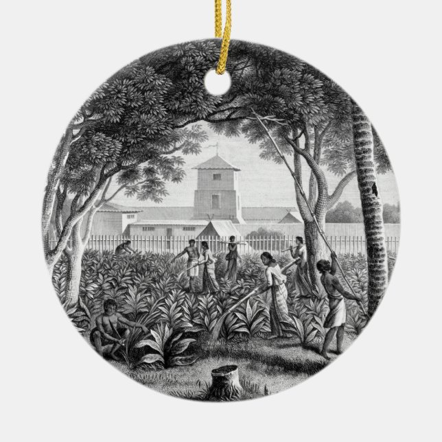 Insel von Guam: Eingeborene bei der Arbeit im Keramikornament (Vorne)