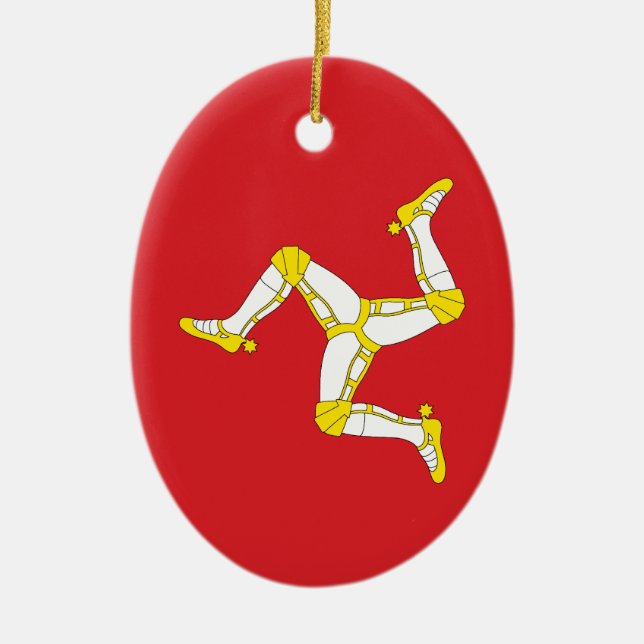 Insel von Mann Flagge Keramikornament (Vorne)