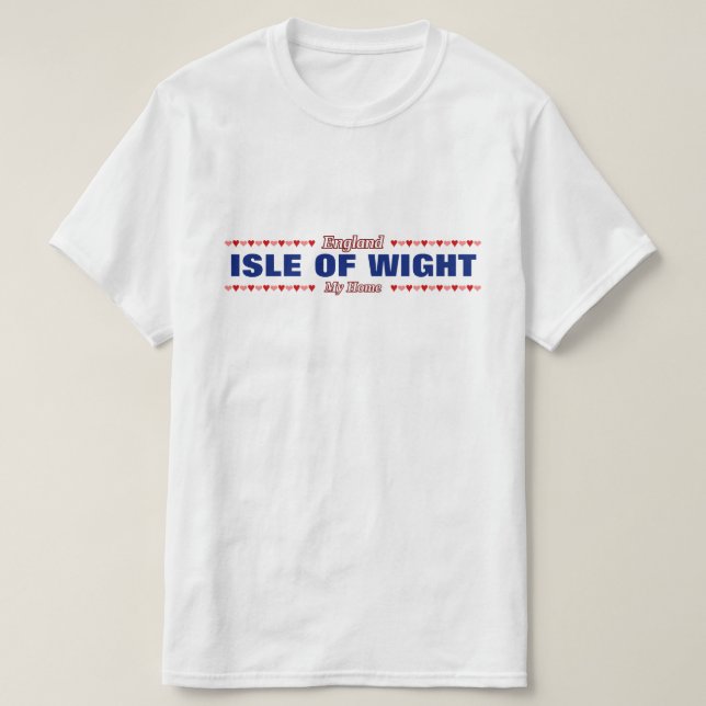 INSEL VON WIGHT - mein Zuhause - England; Herzen T-Shirt (Design vorne)