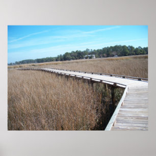 Insel-Weg-Hinterplakat GA Savanne-Georgia Tybee Poster