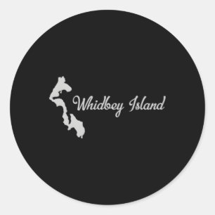 Insel Whidbey mit Karte Runder Aufkleber