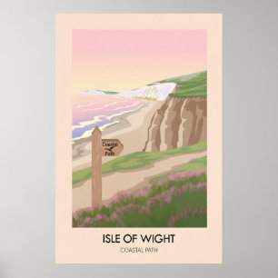 Insel Wight Küstenweg Reiseplakat Poster
