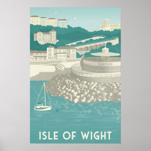 Insel Wight Ventnor Reiseplakat Poster