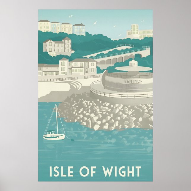 Insel Wight Ventnor Reiseplakat Poster (Vorne)