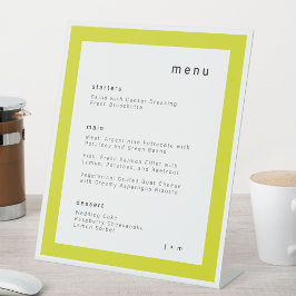 Insel-Zitrus Gelbe Hochzeits-Menü-Podest-Signatur Sockelschild