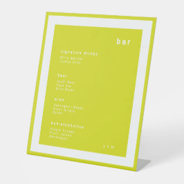 Insel-Zitrus-Minimalist-Hochzeit Bar-Podest-Schild Sockelschild