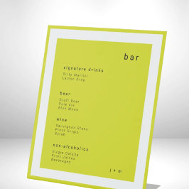 Insel-Zitrus-Minimalist Hochzeits-Bar-Podest-Schil Sockelschild