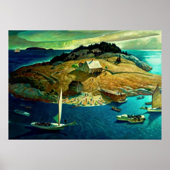 Inselbeerdigung, 1939 von Newell Convers Wyeth Poster (Vorne)