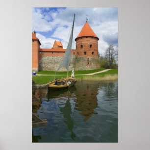 Inselburg am Galve-See, Trakai, Litauen Poster