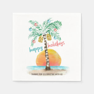 Inselholiday Tropische Strand Palme Weihnachten Serviette