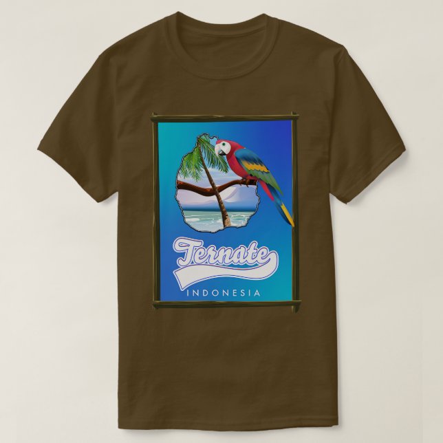 Inselkarte von Ternate T-Shirt (Design vorne)