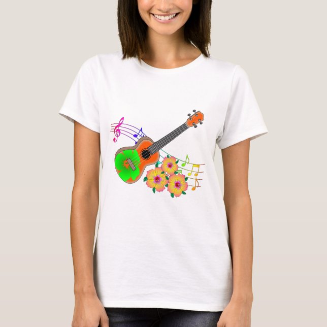 Inselmusik: Tropische Ukulele T-Shirt (Vorderseite)