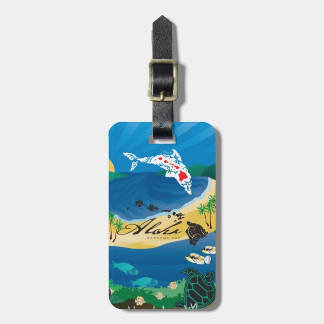 Inseln Aloha Hawaii Gepäckanhänger (Vorderseite vertikal)