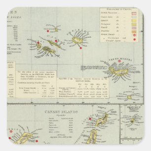 Inseln, Atlantik Quadratischer Aufkleber