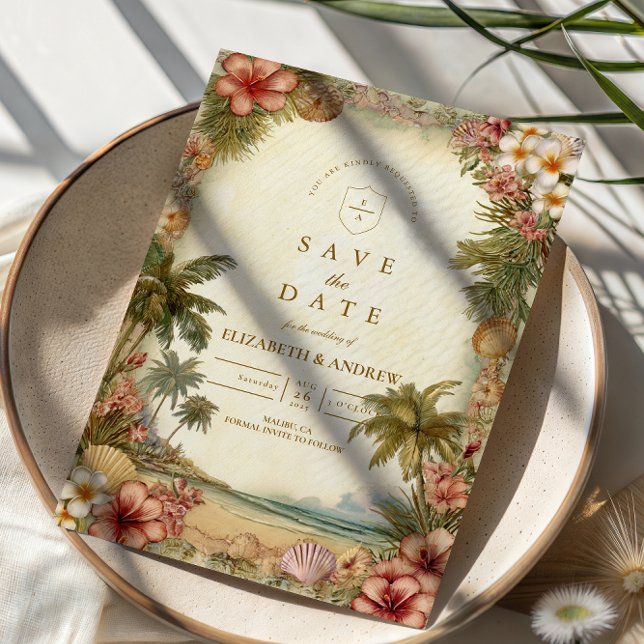 Inseln Botanische Florale Hochzeit Save The Date (Von Creator hochgeladen)