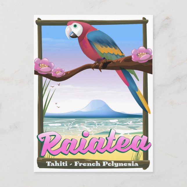 Inseln der Raiatea Society, Tahiti, Französisch-Po Postkarte (Vorderseite)