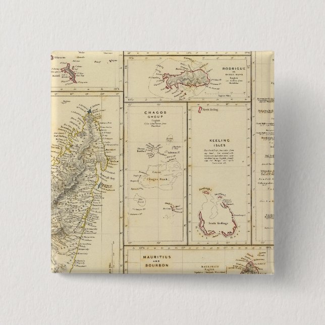 Inseln des Indischen Ozeans Button (Vorderseite)