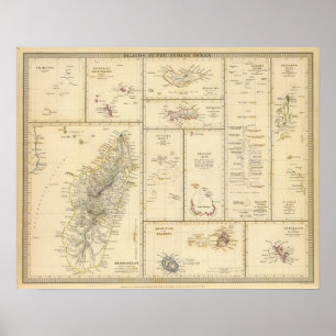 Inseln des Indischen Ozeans Poster