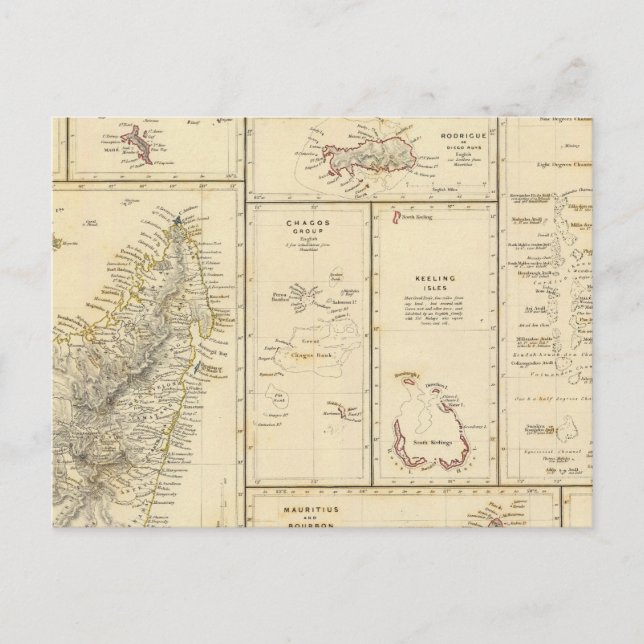 Inseln des Indischen Ozeans Postkarte (Vorderseite)