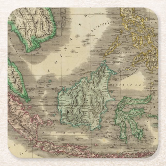 Inseln E Indien Rechteckiger Pappuntersetzer (Vorderseite)