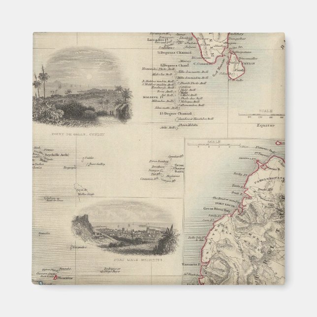 Inseln im Indischen Ozean Magnet (Vorne)